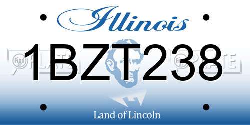 1BZT238 Illinois License Plate