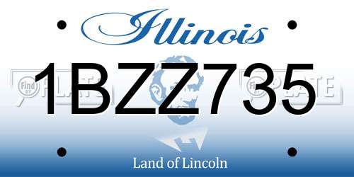 1BZZ735 Illinois License Plate