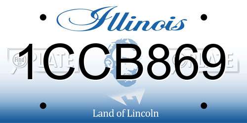 1CCB869 Illinois License Plate