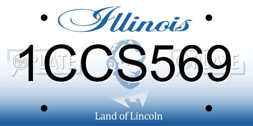 1CCS569 Illinois License Plate