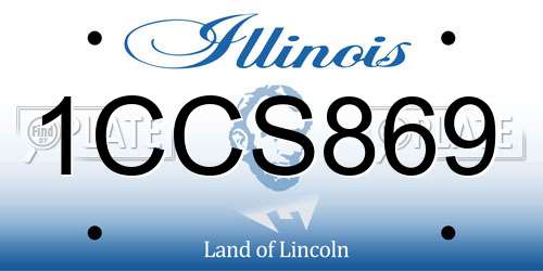 1CCS869 Illinois License Plate