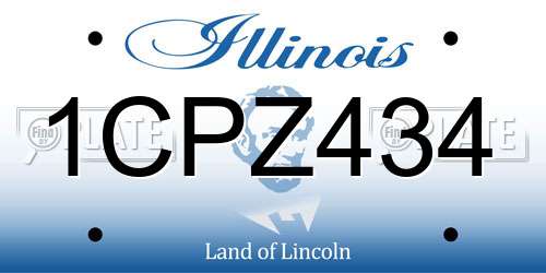 1CPZ434 Illinois License Plate