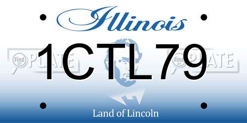 1CTL79 Illinois License Plate