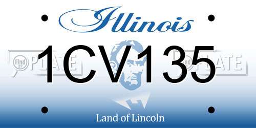 1CV135 Illinois License Plate