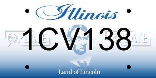 1CV138 Illinois License Plate