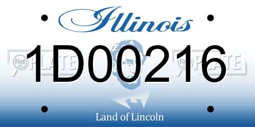 1D00216 Illinois License Plate