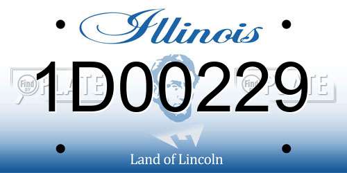 1D00229 Illinois License Plate