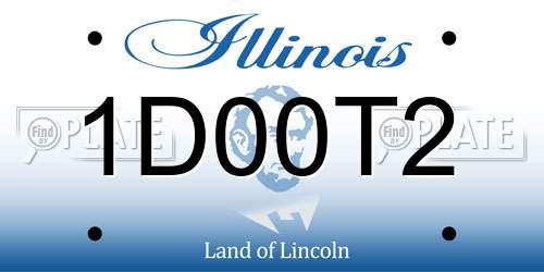 1D00T2 Illinois License Plate