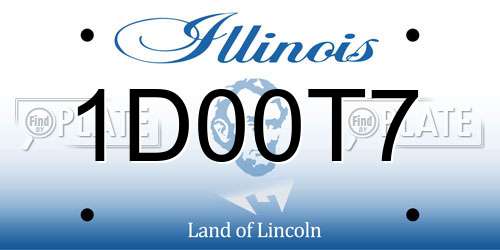 1D00T7 Illinois License Plate
