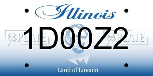 1D00Z2 Illinois License Plate