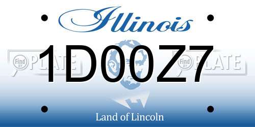 1D00Z7 Illinois License Plate