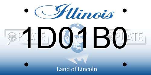 1D01B0 Illinois License Plate