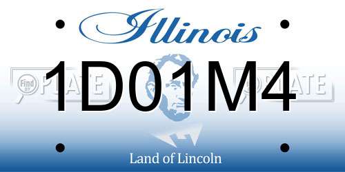 1D01M4 Illinois License Plate