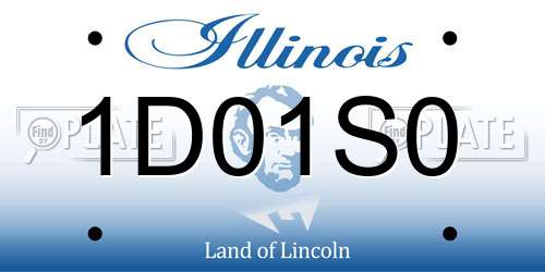 1D01S0 Illinois License Plate