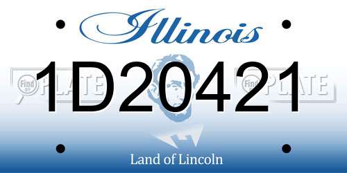 1D20421 Illinois License Plate