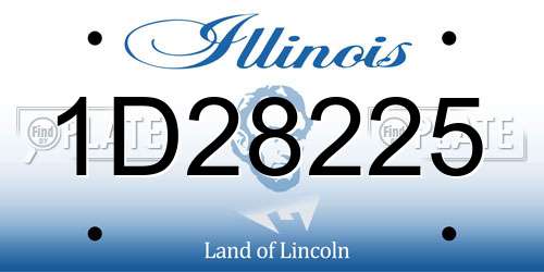 1D28225 Illinois License Plate