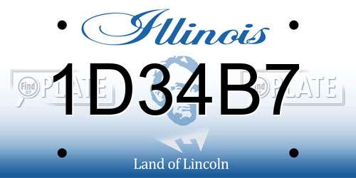 1D34B7 Illinois License Plate