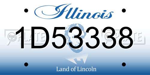 1D53338 Illinois License Plate