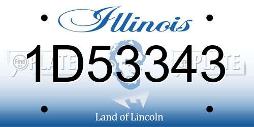 1D53343 Illinois License Plate