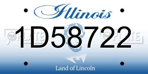 1D58722 Illinois License Plate