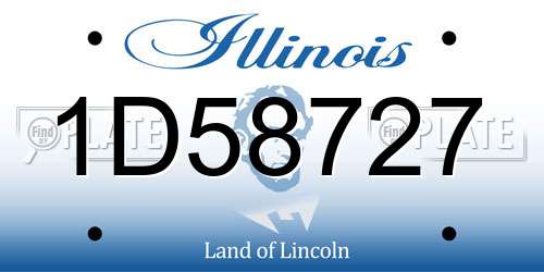 1D58727 Illinois License Plate