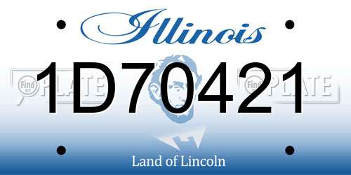 1D70421 Illinois License Plate