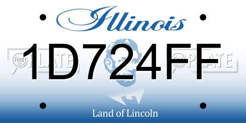 1D724FF Illinois License Plate