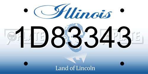 1D83343 Illinois License Plate