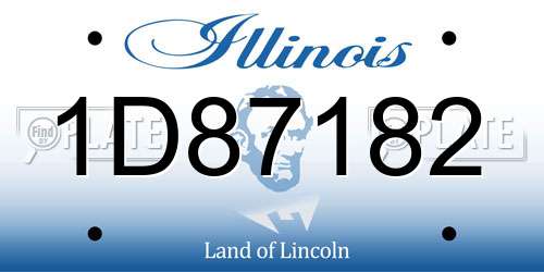 1D87182 Illinois License Plate