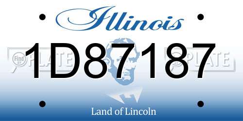 1D87187 Illinois License Plate