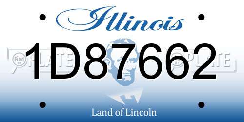 1D87662 Illinois License Plate