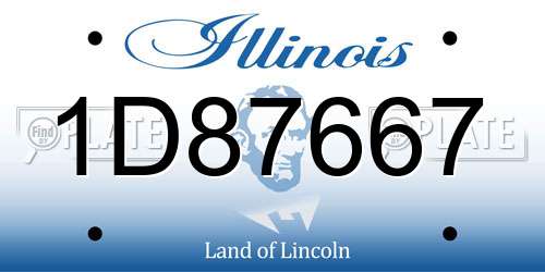 1D87667 Illinois License Plate