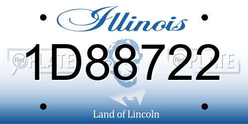1D88722 Illinois License Plate