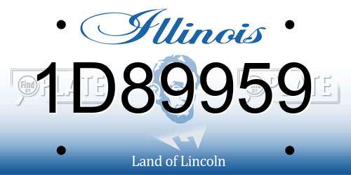 1D89959 Illinois License Plate