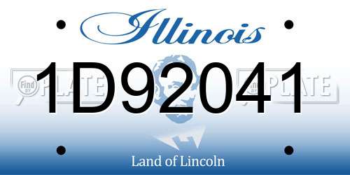 1D92041 Illinois License Plate
