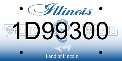 1D99300 Illinois License Plate
