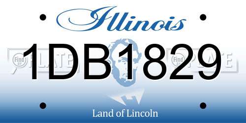 1DB1829 Illinois License Plate
