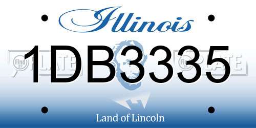 1DB3335 Illinois License Plate