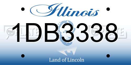 1DB3338 Illinois License Plate