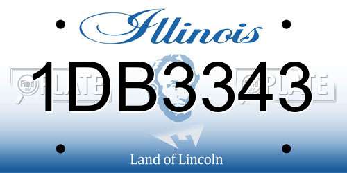 1DB3343 Illinois License Plate
