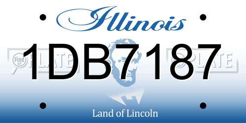 1DB7187 Illinois License Plate