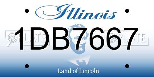 1DB7667 Illinois License Plate