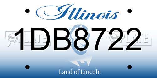 1DB8722 Illinois License Plate