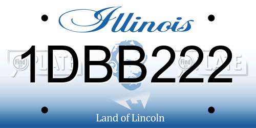 1DBB222 Illinois License Plate