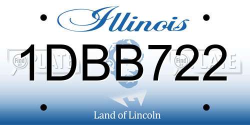 1DBB722 Illinois License Plate