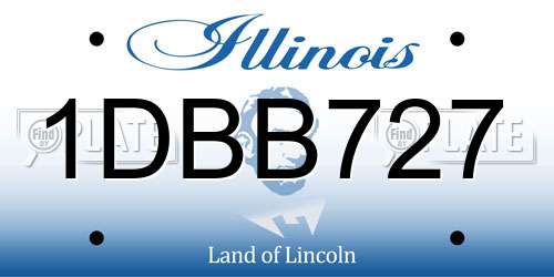 1DBB727 Illinois License Plate