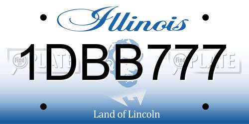 1DBB777 Illinois License Plate