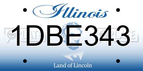 1DBE343 Illinois License Plate