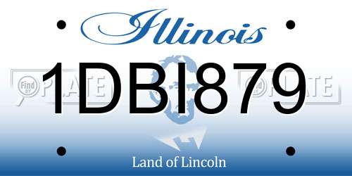 1DBI879 Illinois License Plate