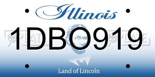 1DBO919 Illinois License Plate